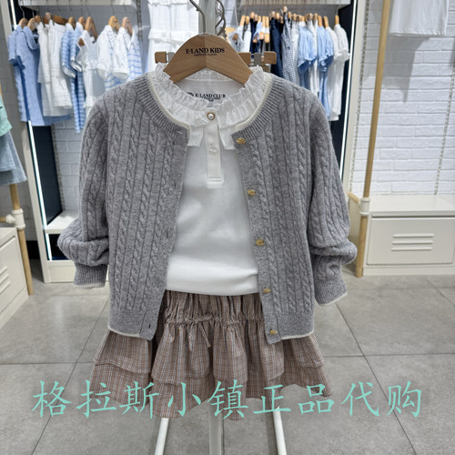 100%绵羊毛衣恋童装冬女童开衫