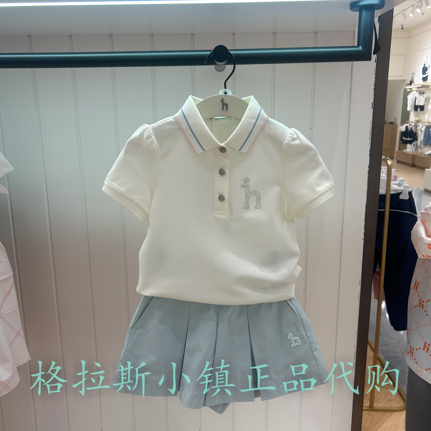 特价hazzys哈吉斯童装国内代购夏款女童休闲翻领T恤HZUXGD01CP123