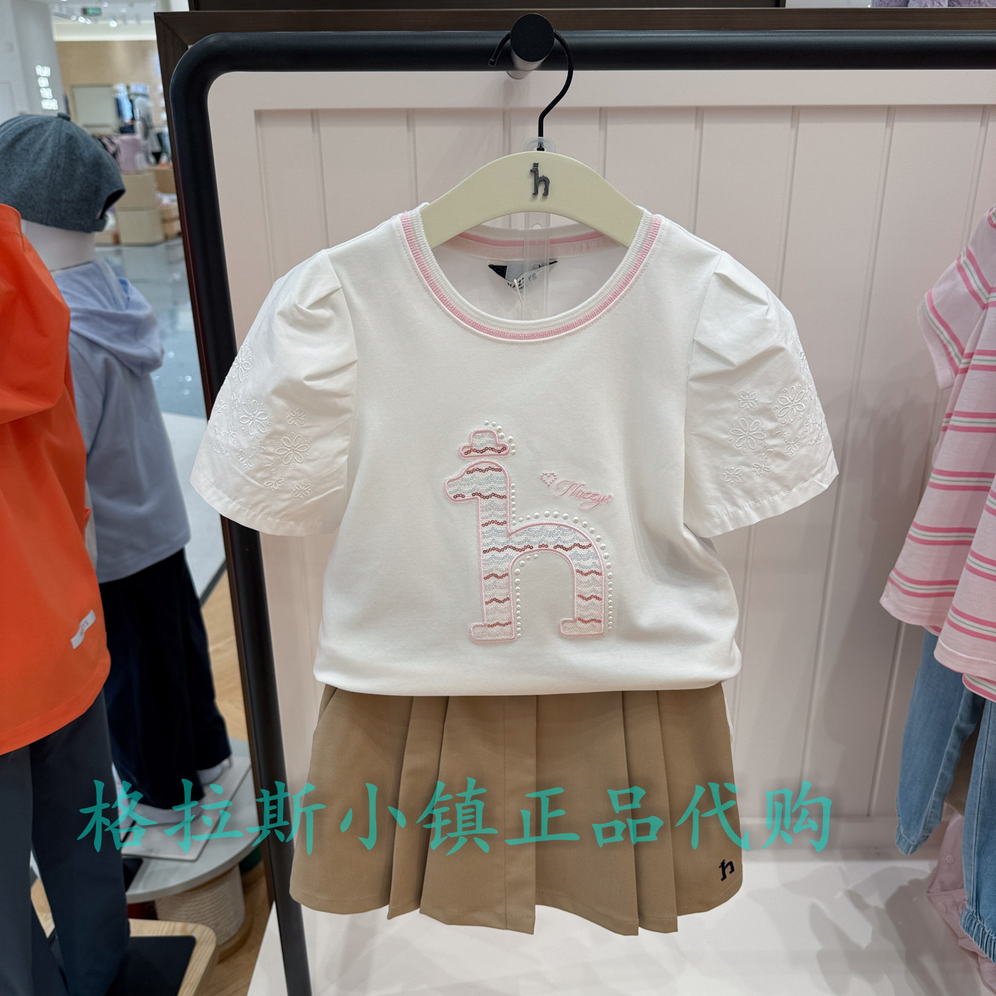 特价hazzys哈吉斯童装国内代购夏款女童圆领短袖T恤HZTXGD01CT159
