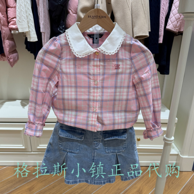 衣恋童装正品26春款女童格纹衬衫
