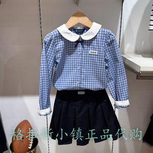 Polowalk童装秋女童格纹长袖衬衫