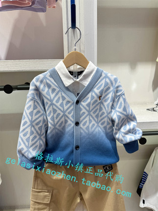 Polo walk KIDS童装专柜正品24年春新款男童渐变开衫AMRW412C0221