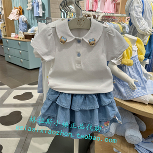24年夏新款 PawinPaw婴童专柜正品 女婴卡通领休闲T恤PCHAE2481M