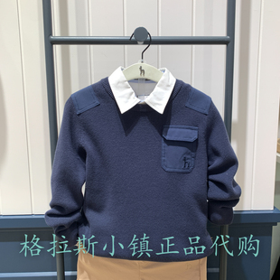 特价hazzys哈吉斯童装国内代购冬男童圆领休闲毛衣HZRQBD05CW032