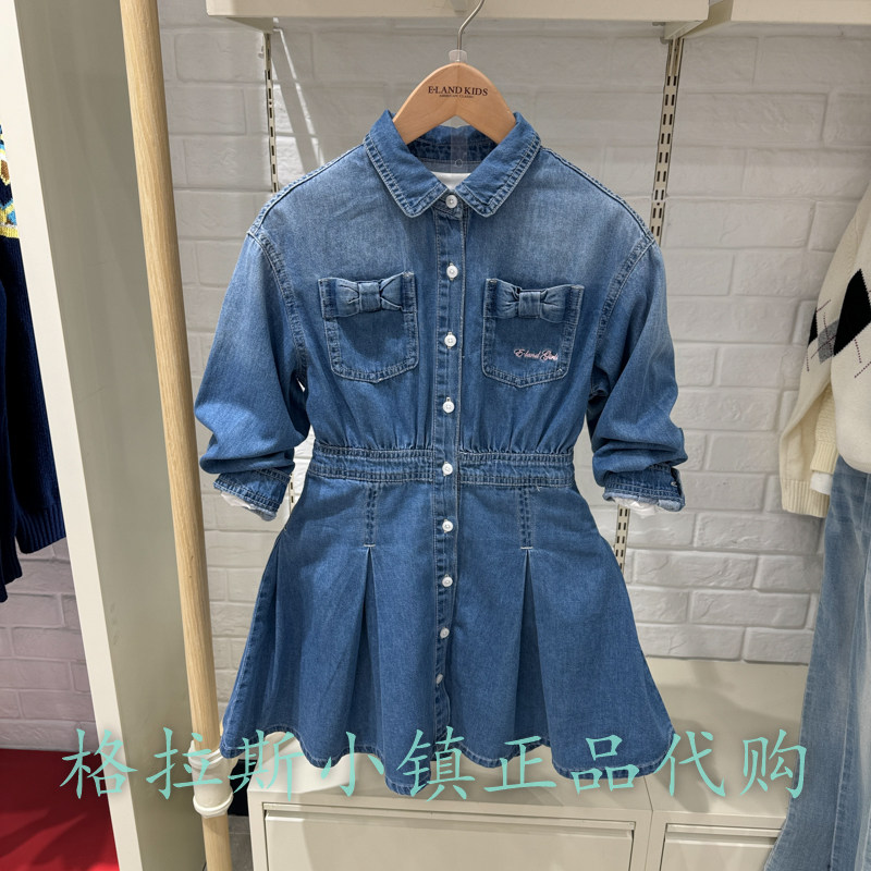 衣恋童装正品冬款女童牛仔连衣裙