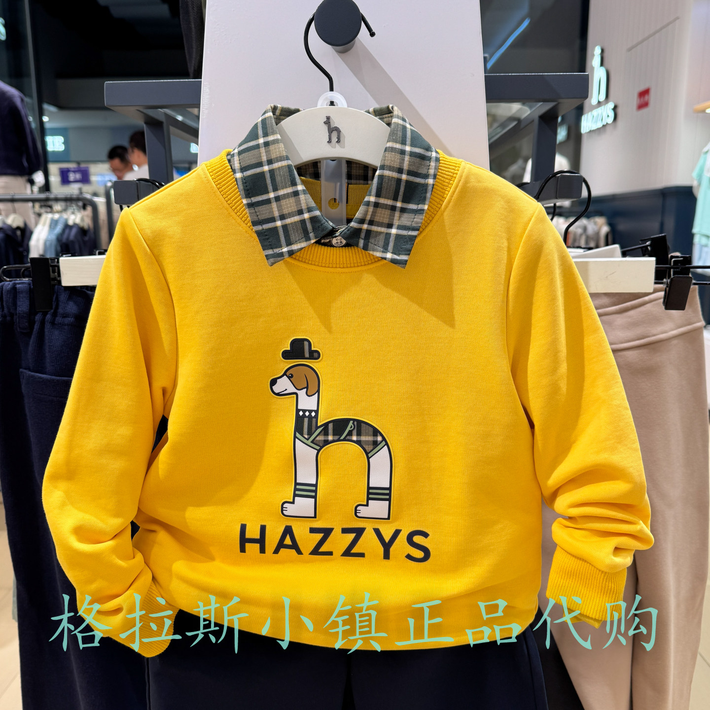 特价hazzys童装秋男童假两件卫衣