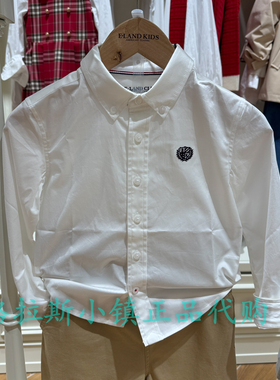 Elandkids衣恋童装专柜正品26夏款男童刺绣学院风衬衫EKYWG2302Y