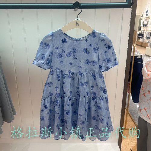 哈吉斯童装夏款女童碎花连衣裙