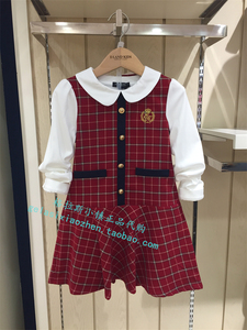 Elandkids衣恋童装专柜正品23秋款女童假两件长袖连衣裙OWD4921O