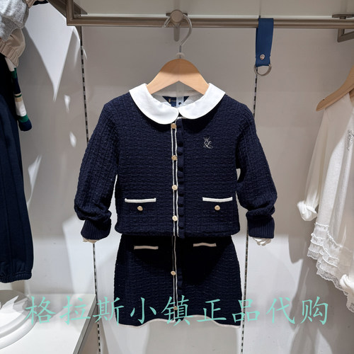 Polowalk童装秋女童圆领针织套装