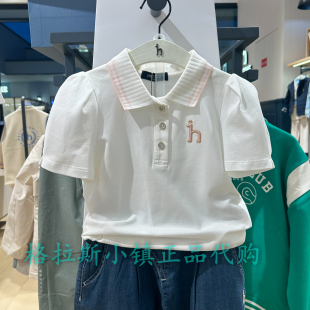 夏款 国内代购 女童翻领休闲T恤HZRXGD02CP106 hazzys哈吉斯童装 特价