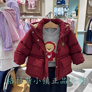 90鸭绒pawinpaw童装专柜正品25年冬男童三防羽绒服外套PCJDF4T33E