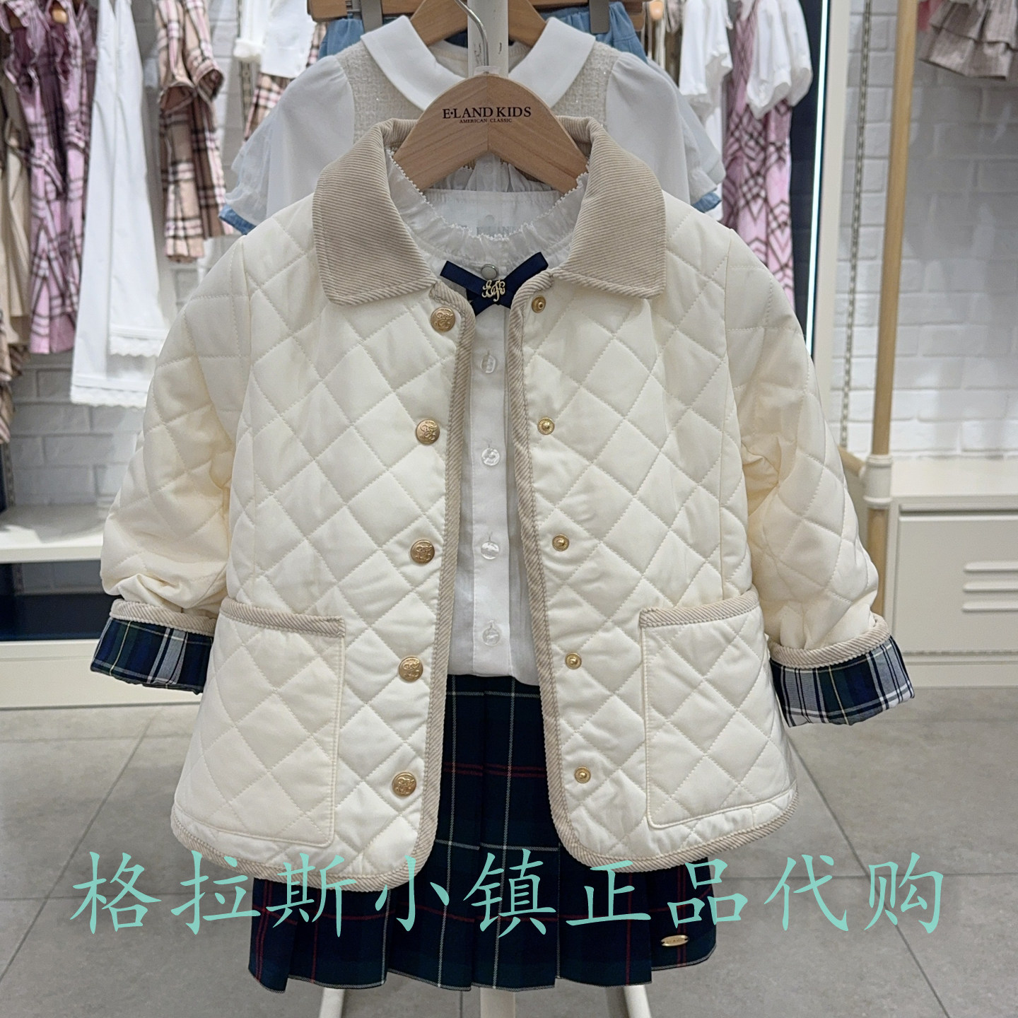 衣恋童装冬款女童翻领棉服外套