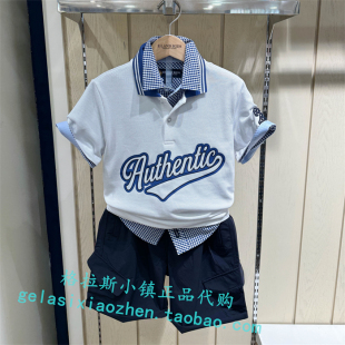 Elandkids衣恋童装 男童冰感翻领短袖 24夏款 专柜正品 T恤HWE2403A