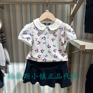 专柜正品 26年夏女童翻领休闲T恤CCJW625F0452 KIDS童装 Polowalk