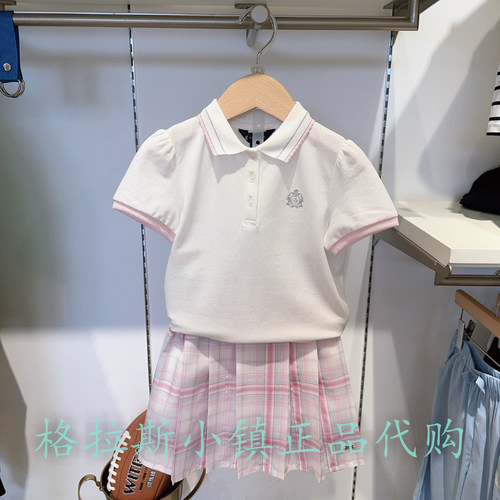 Polowalk童装夏女童翻领短袖T恤