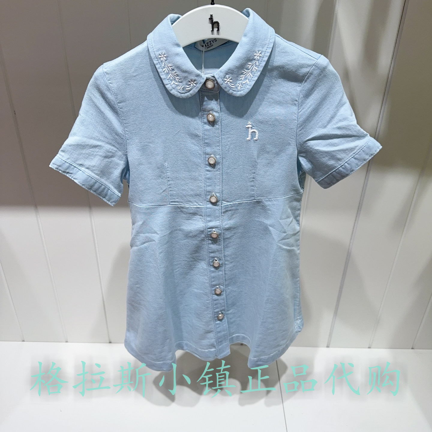 哈吉斯童装夏女童水洗牛仔连衣裙