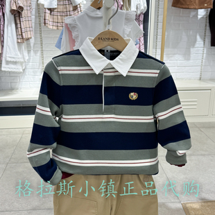 Elandkids衣恋童装专柜26冬新款男童翻领长袖T恤EKLWG4T01K