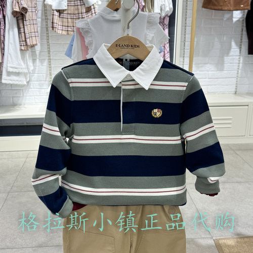衣恋童装冬新款男童翻领长袖T恤