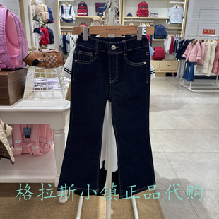 （轻暖绒）Elandkids衣恋童装正品25冬款女童微喇牛仔裤TJF4T23B