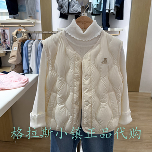 90鸭绒TeenieWeenie童装专柜正品25冬款女童羽绒马甲TKVW254991A