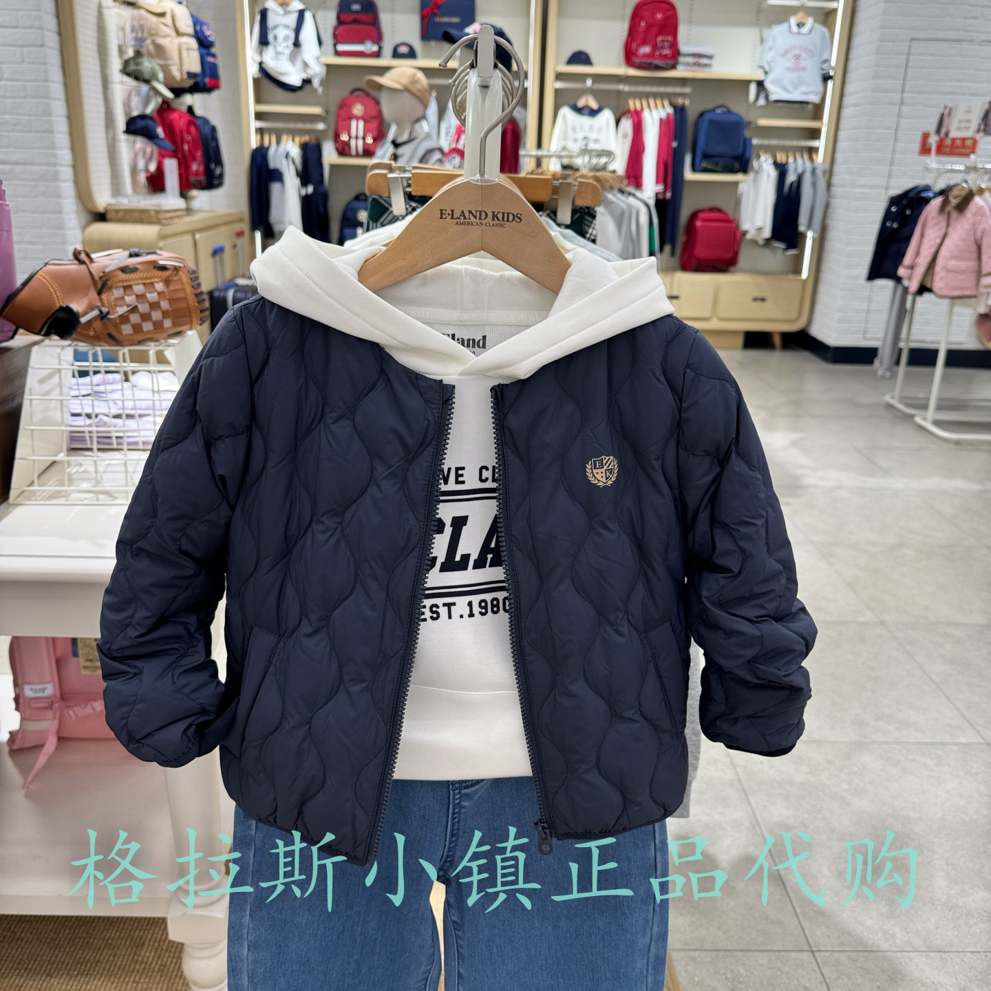 衣恋童装正品冬儿童圆领羽绒外套