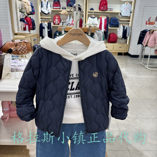 Elandkids童装专柜正品25冬儿童抗菌圆领羽绒外套EKJDF4T11A