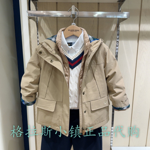 特惠Elandkids童装专柜正品24冬男童两件套羽绒服外套EKJDE4T02A