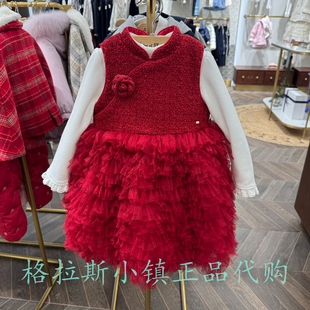 chocolat巧克力童装正品25年冬新款女宝国风甜美连衣裙CIOWG1142A