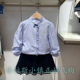 walk KIDS童装 专柜正品 Polo 25秋女童花边领条纹衬衫 B61W535E0041