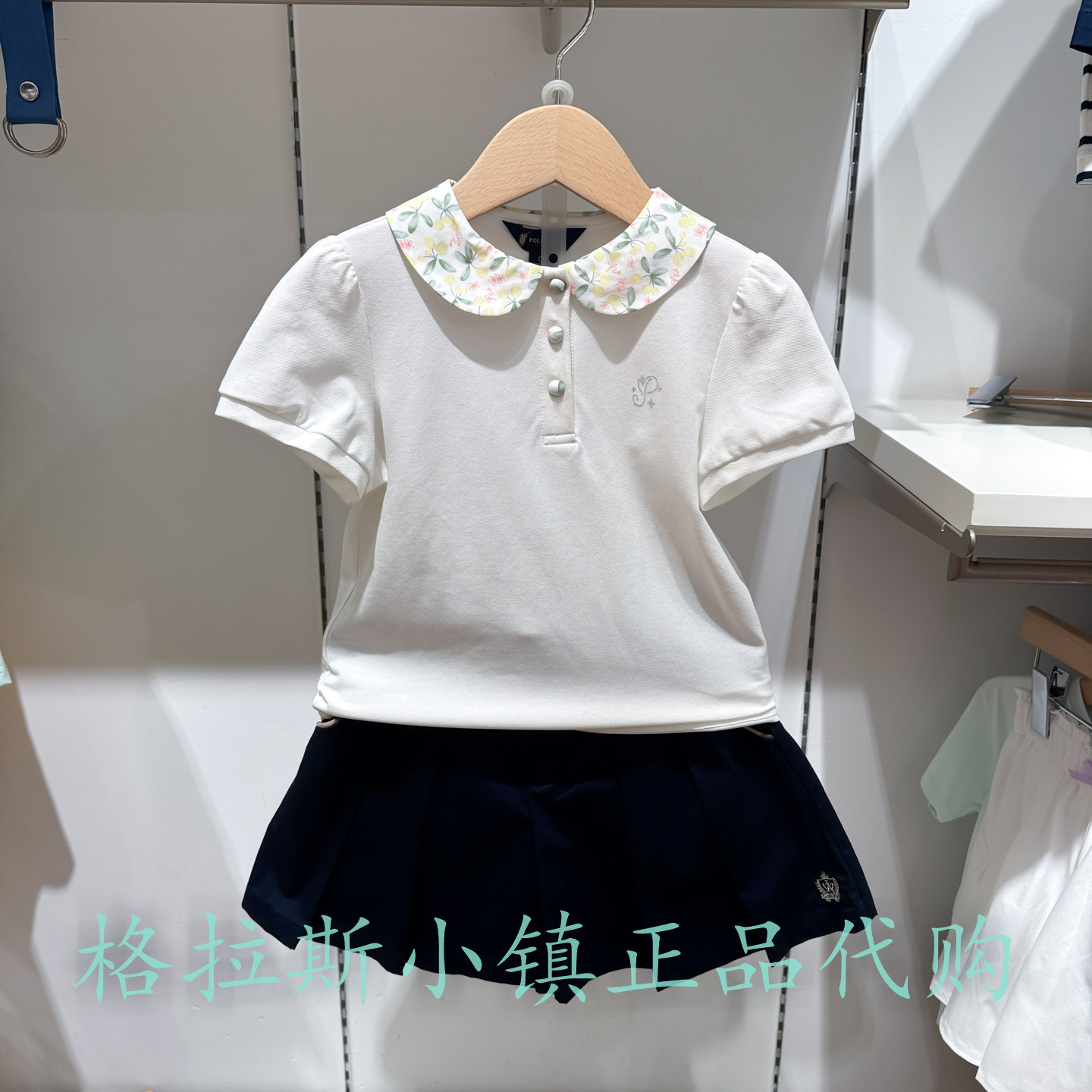 Polowalk童装夏女童翻领短袖T恤
