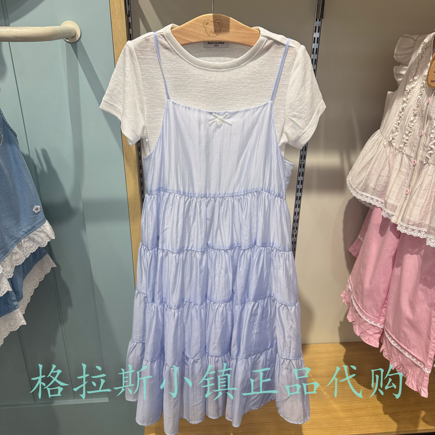PawinPaw童装专柜正品26夏女童T恤+吊带连衣裙套装PCOWG2321Q-01