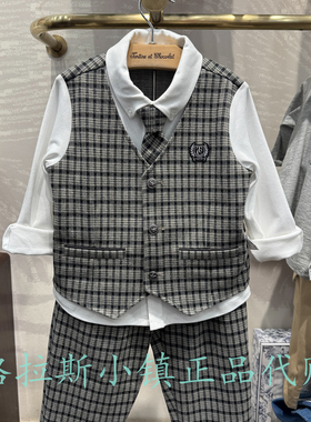 chocolat巧克力童装正品26年春新款男宝英伦绅士套装CICZF3812K