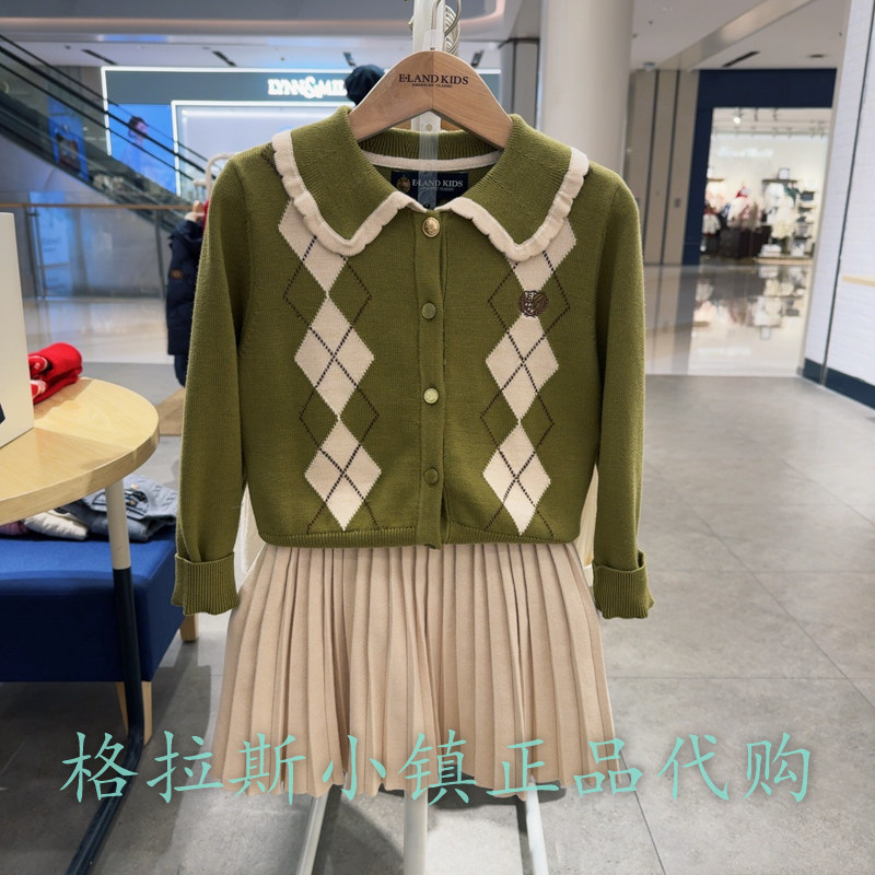 衣恋童装正品春女童学院针织套装
