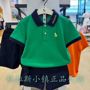 特价hazzys哈吉斯童装国内代购夏款男童休闲POLO衫HUM01TP08MGN