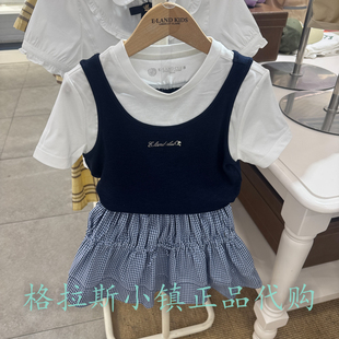 Elandkids衣恋童装专柜正品26秋新款女童假两件短袖T恤EKRAG3725N