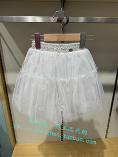 PawinPaw童装 女童松紧腰网纱半身裙WHE2321M 24年春夏新款 专柜正品