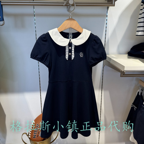 Polowalk童装夏女童娃娃领连衣裙