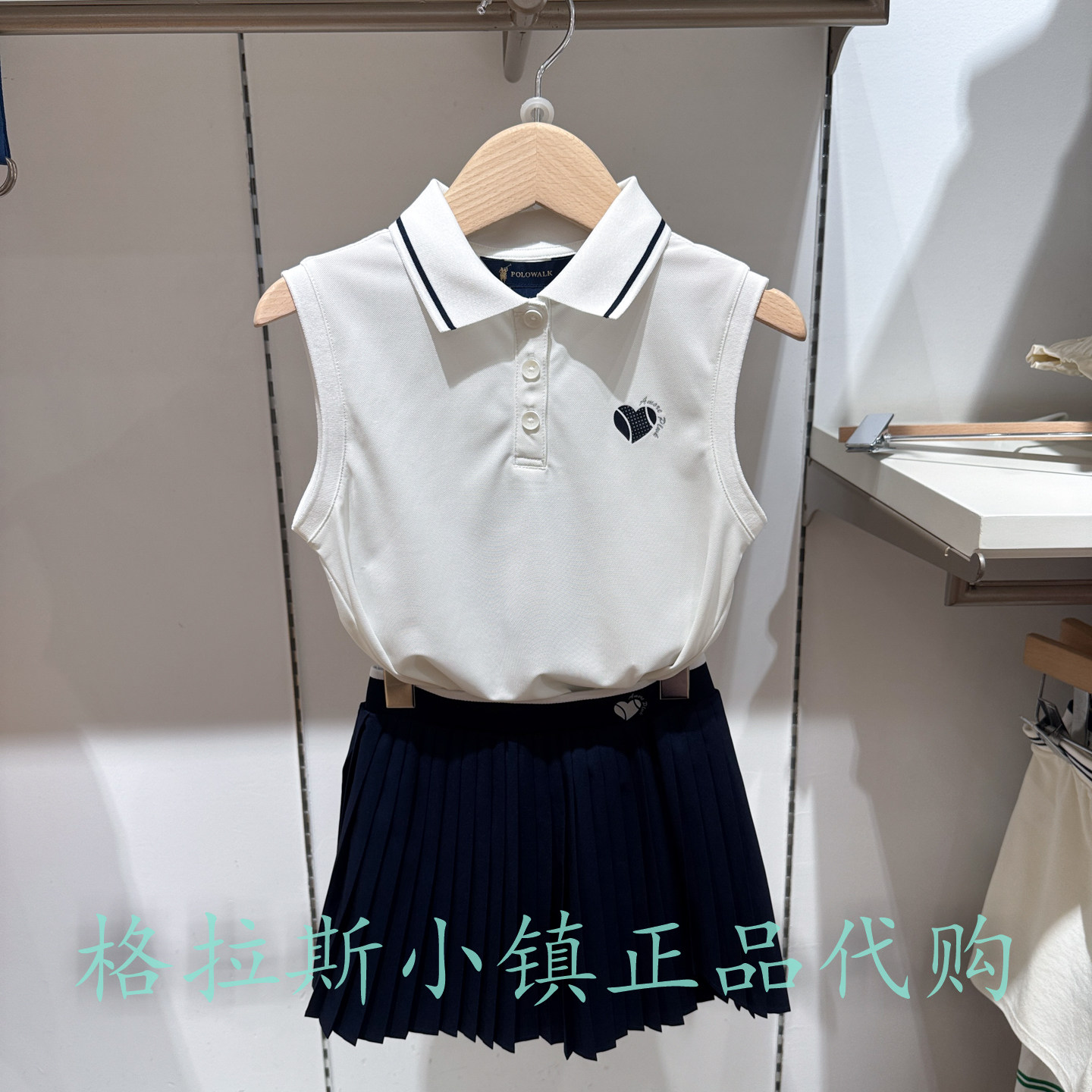 Polo walk KIDS童装专柜正品26夏款女童翻领无袖T恤BY5W625F0031