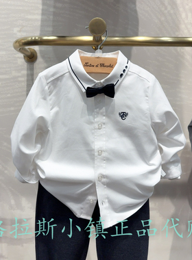 chocolat巧克力童装专柜正品25秋男童帅气领结翻领衬衫CIYAF3812K