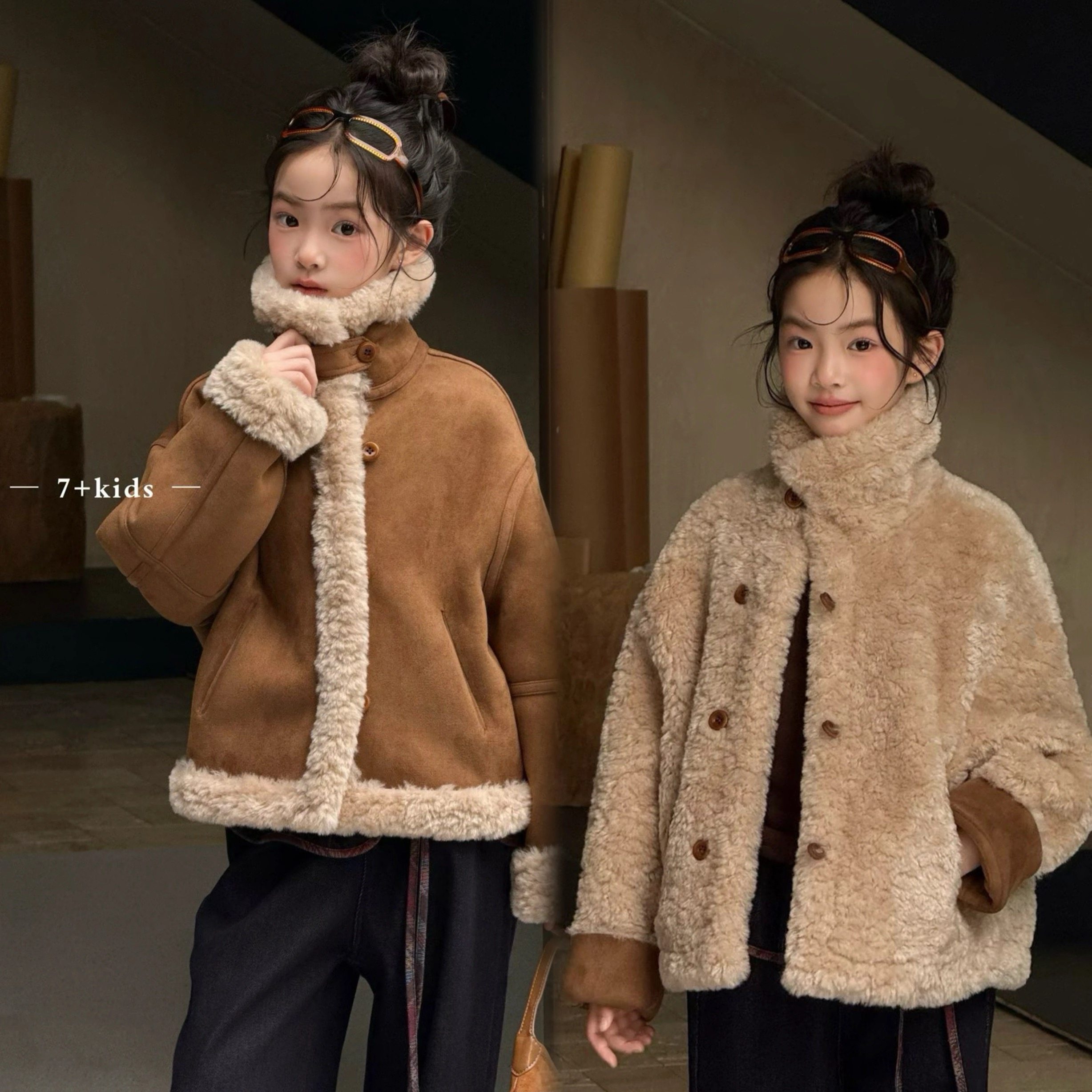 7+童装25冬新女童韩版两面穿短款羊羔毛外套皮毛一体上衣潮78561,童装/婴儿装/亲子装,普通外套,淘宝优惠券,粉丝福利购,淘宝优惠卷