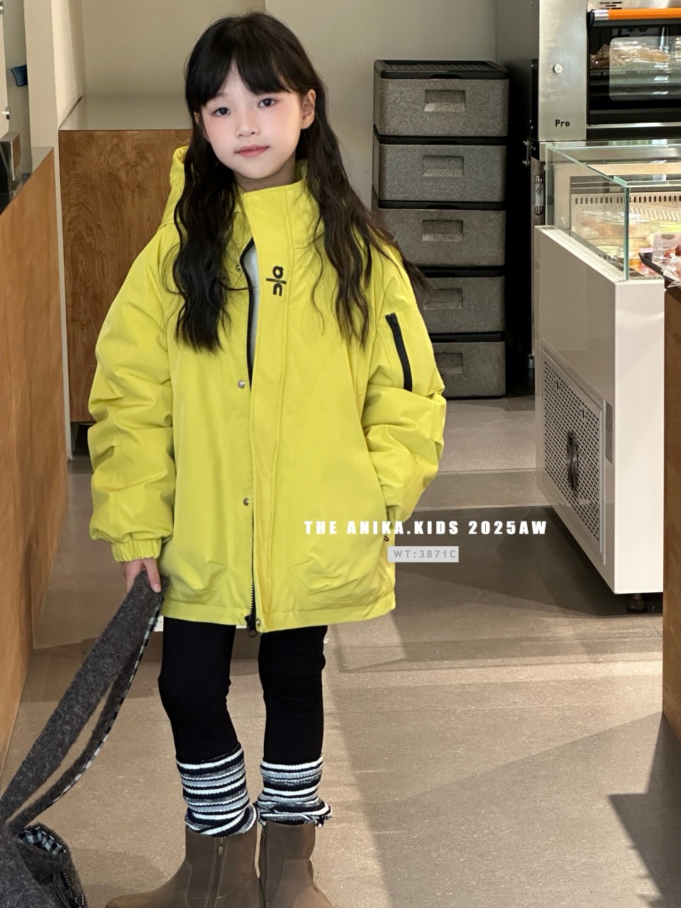 阿尼卡ANIKA童装2025冬男女童连帽夹棉外套冲锋衣防寒服棉衣3871