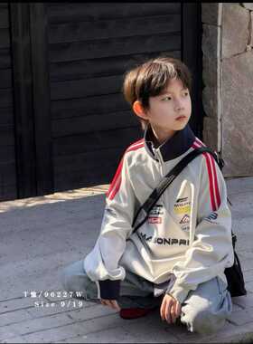 童乐鱼童装男女童半拉链卫衣2026春款中大童上衣儿童立领T恤96227