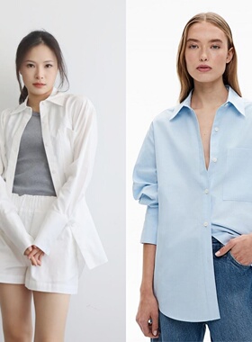 澳洲wit 洒脱与自由 宽松廓形垮肩男友风单口袋全棉衬衫短裤套装