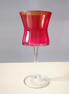 特价 外贸孤品 红色无铅玻璃红酒杯 蓝色烈酒杯 北欧INS小花瓶