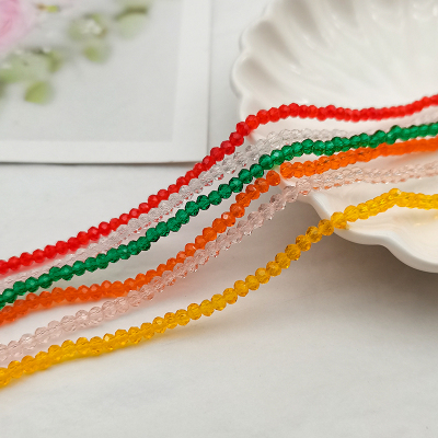 厂家直销2mm卡2扁珠水晶珠隔珠玻璃珠手工DIY串珠手链散珠子