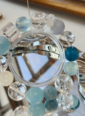 高端天然海蓝宝水晶手串