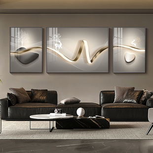 轻奢大气玄关晶瓷画简约客厅装饰画三联画沙发背景墙餐厅卧室壁画