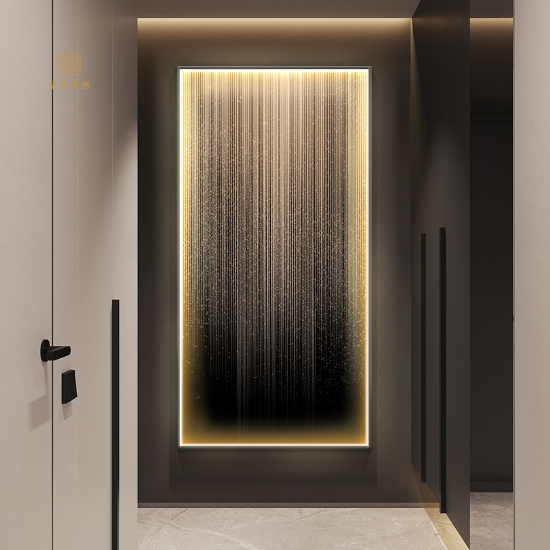 抽象玄关装饰画竖版现代轻奢