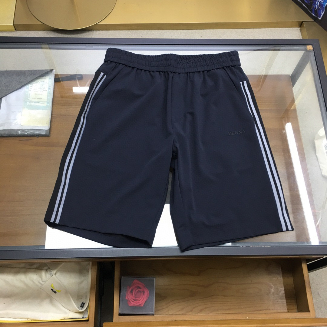 KITON男士夏季时尚商务休闲短裤老钱风松紧腰条纹撞色百搭运动裤